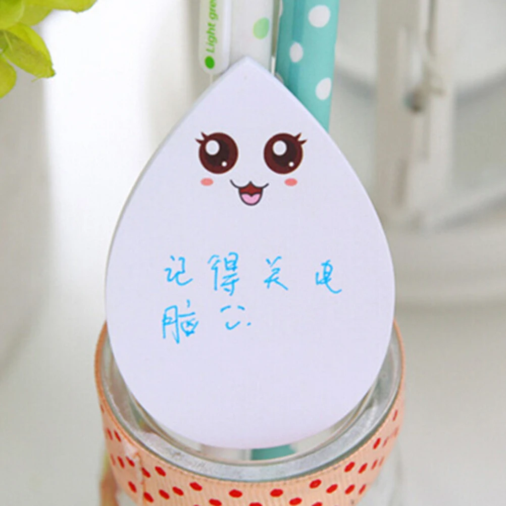 1 Sheet Water Drop Face Smily Memo Pad Office Supplies Stationery Sticky Note SP 