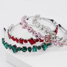 Charm Tiara Crystal Crown Water Drop Geometric Gem Headband Hair band Wedding Hair Accessories Hair Ornaments For Women Jewelry