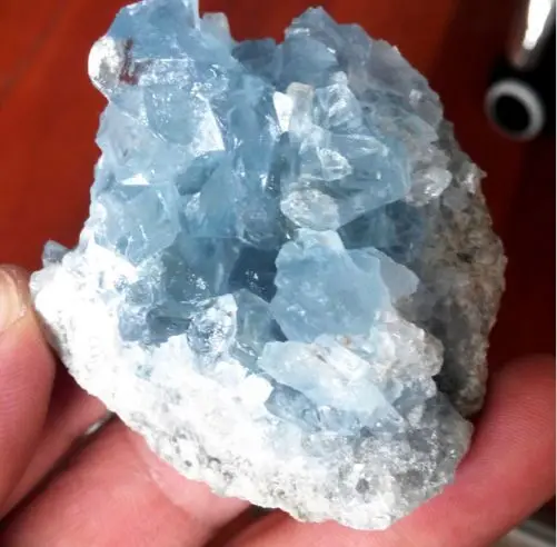 1/2lb натуральный синий целестит с украшением в виде кристаллов кластер из Мадагаскар