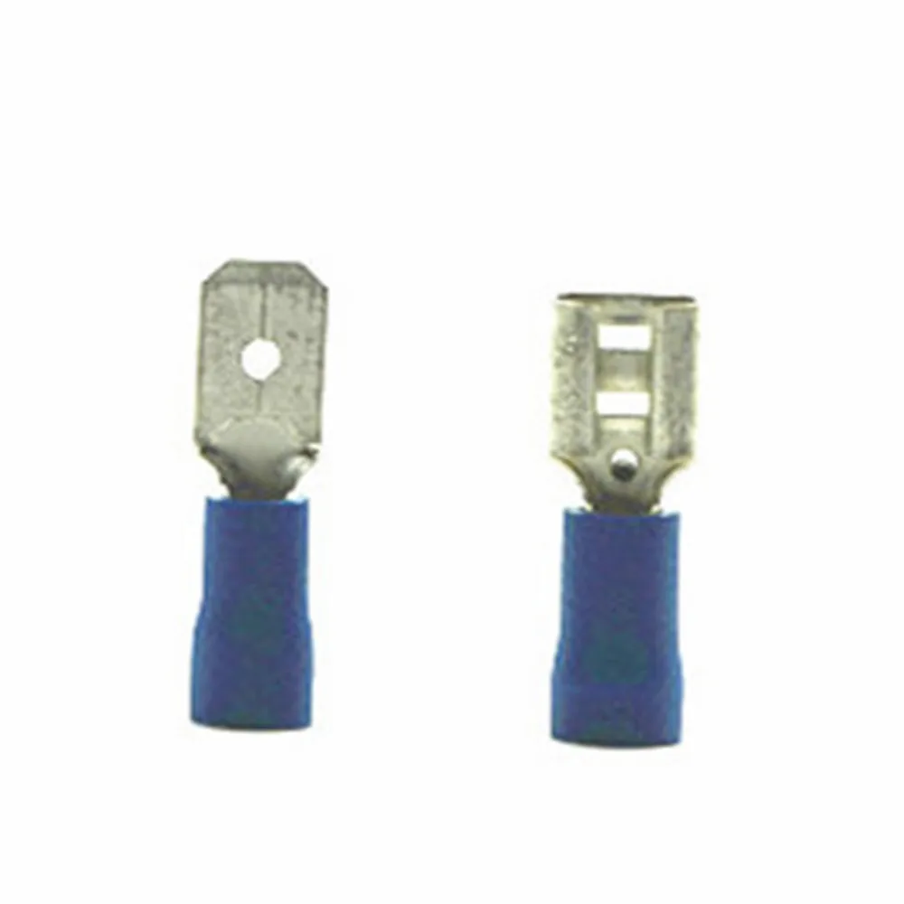 Raytech проводка Соединительная синяя предварительно Изолированная Мужская вкладка и женские наконечники для обжима многожильного кабеля обжимной терминал 50 шт. 25 пар - Цвет: BTAB2-BFS2-6.3(8)