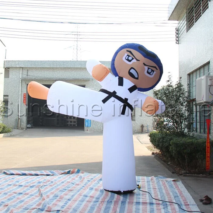 

Custom made oxford fabric giant foot kicking out inflatable karate figure