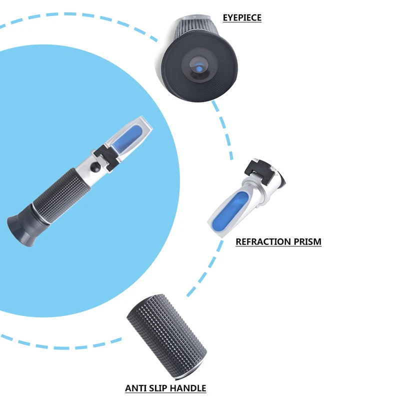 

Handheld Brix Refractometer Fruit Juice Wine Sugar Homebrew Alcohol Tester Tool HVR88