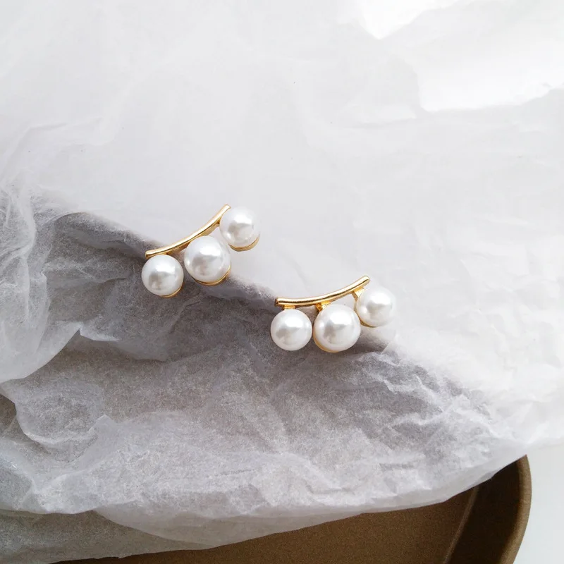 Fancy Jewelry Gold Plating With Pearls Stud Earring For Woman Earrings Girl Gifts Handmade Fine Jewelry 2019