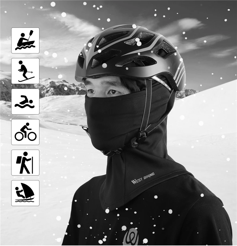 West biking велосипед зимняя Балаклава полный Лицевая маска Тепловая Теплая велосипедная бандана лайнер Спортивное катание на лыжах Сноуборд лицо шапка-маска