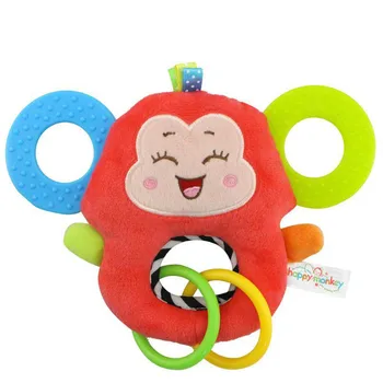 

Baby Hand Bell Toys Plush Animals Doll with Teether Comforting Doll for Infant NSV775