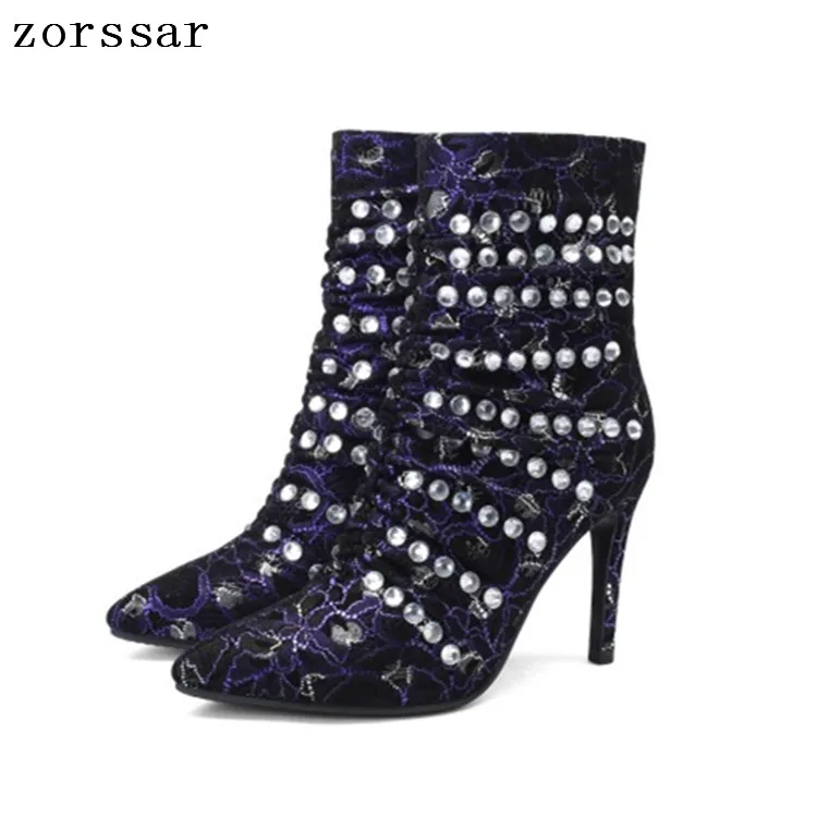 {Zorssar}/пикантные женские ботильоны на тонком каблуке Зимние Замшевые модные