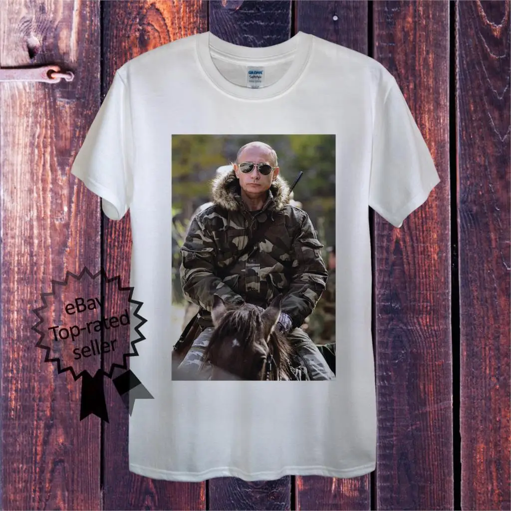 

Simple Cotton T-Shirt Vladimir Putin Glasses T-Shirt Men OR Women Fitted Russia President KGB Barack O-Neck T Shirt Men