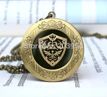 

Movie jewelry locket 12pcs/lot Hyrule Crest pendant legend of Zelda Triforce Inspired necklace Bridesmaid Gift steampunk vintage