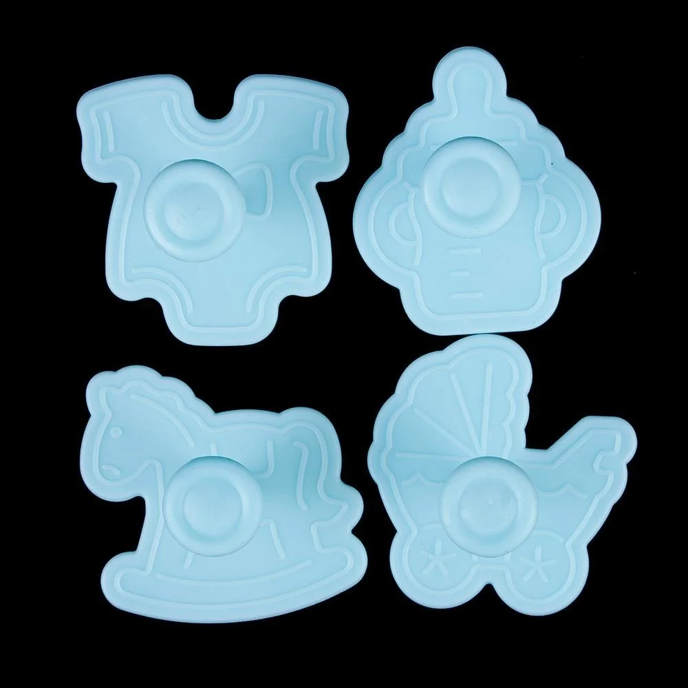 Cookie Cutter Cake Cartoon Baby Toy Decor Sugar Paste Loaf Sugarcraft Plunger Fondant Cutter Tool 4Pcs/set Random Color cookie cutter fondant cutter pastry cutter