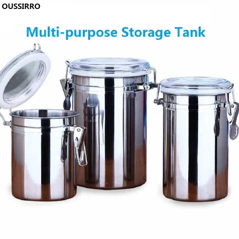 Nerezová ocel Těsnění Multifunkční skladovací nádrž Kuchyňské věci Skladování Kontejner Sušené ovoce, káva, mléko, čaj, občerstvení
