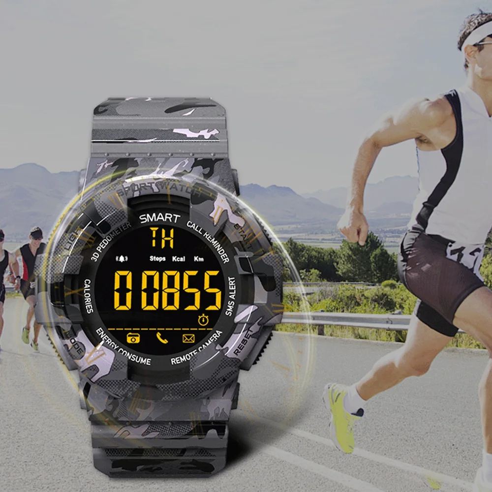 Спортивные Смарт-часы BM18 модные уличные камуфляжные Bluetooth умные часы фитнес датчик движения Будильник водонепроницаемые наручные часы