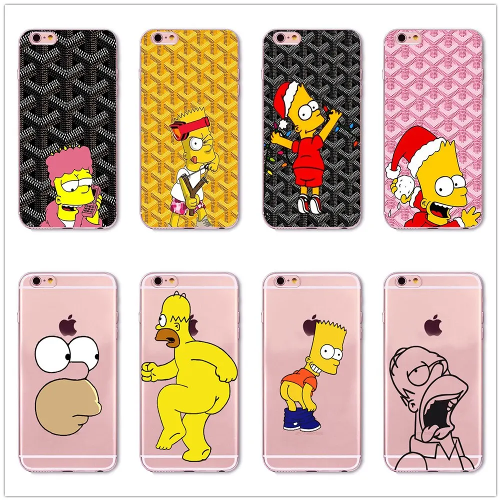 The Simpson Case For iPhone X XS Max XR 8 for SamsungS7 S8 S9 US Street Fashion Brand Silicone Phone Cover
