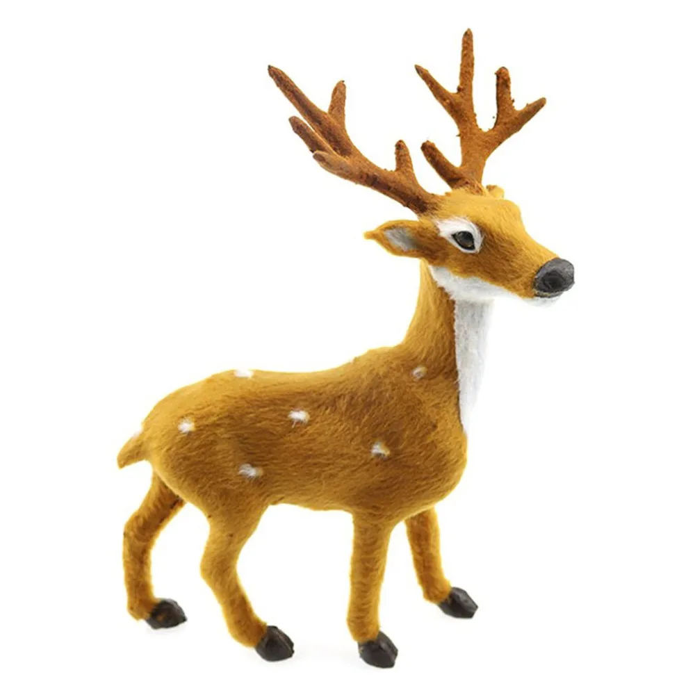 

Cute Plastic Simulation Reindeer Deer Christmas Ornament Plush Children Toy Christmas Tree Home Decorations