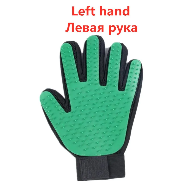 ST1-green left Pet Glove For Cats Cat Grooming Pet Dog Hair Deshedding Brush Comb Glove For Pet Dog Finger Cleaning Massage Glove For Animal - Цвет: ST1-green left