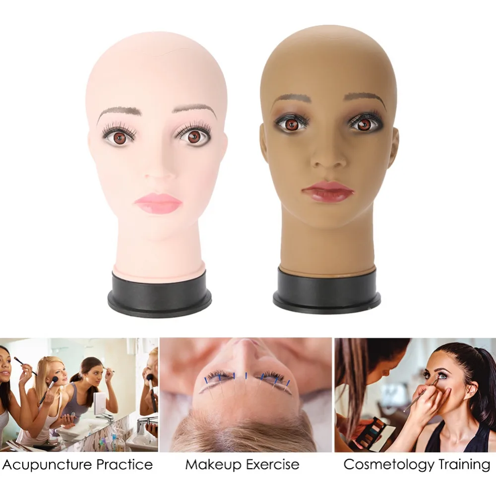 Лысый манекен голова Женский манекен голова для тренировки макияжа голова для макияжа, париков делая шляпу макет для нанесения макияжа