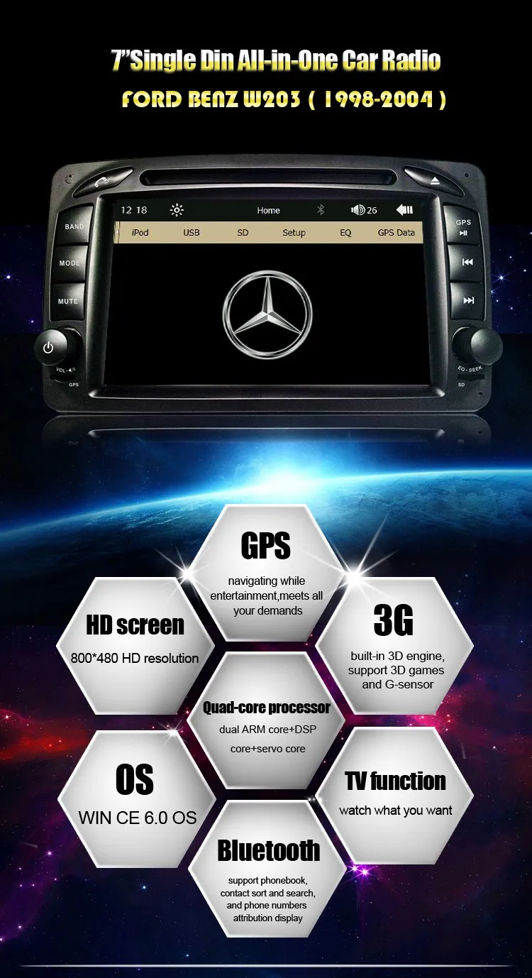 Flash Deal 7" Capacitive Screen Original UI Car DVD GPS Player For Mercedes Benz W203 W208 W209 W210 W463 Vito Viano 11
