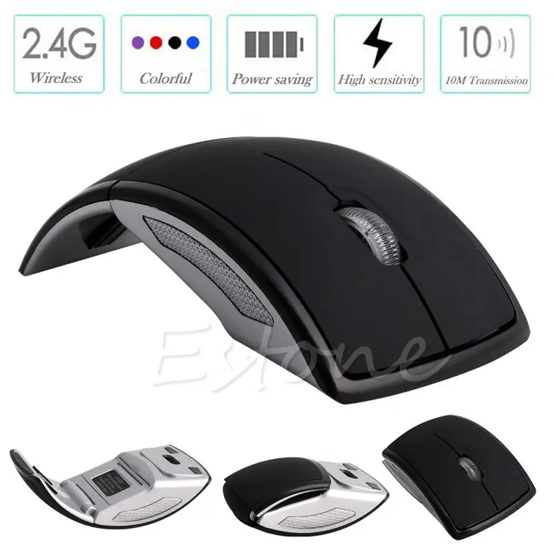 

Ultrathin 2.4GHz Foldable Wireless Arc Optical Mouse Mice USB Receiver For Pad PC Laptop Notebook Computer 6 Color