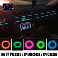 Консоли автомобиля Декоративные Полосы/9 М EL Провода Для Citroen C4 Picasso/C4 Aircross/C4 Кактус/Автомобиль Романтическая Атмосфера Лампы