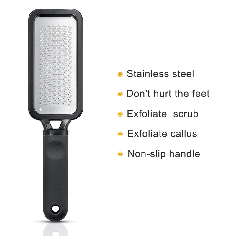1pc Black High Quality Foot Rasp File Callus Remover Hard Dead Skin Scrubber Stainless Steel Nail File Manicure Nail Tools