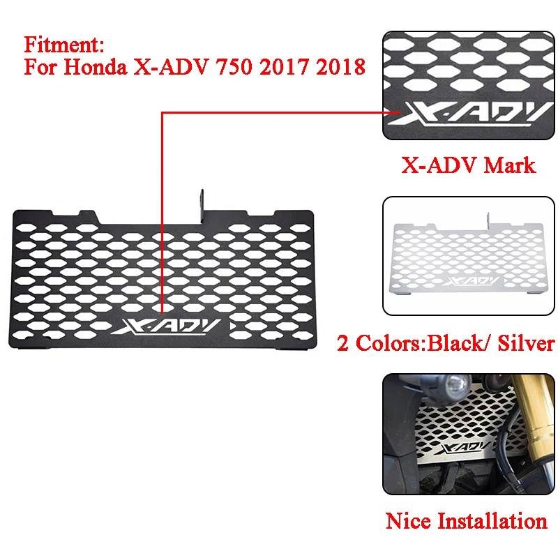 Free Shipping Radiator Guard Grille Cover Cooler Protector For Honda X-ADV 750 2017 2018 XADV Accessories 304 Stainless Steel (7)