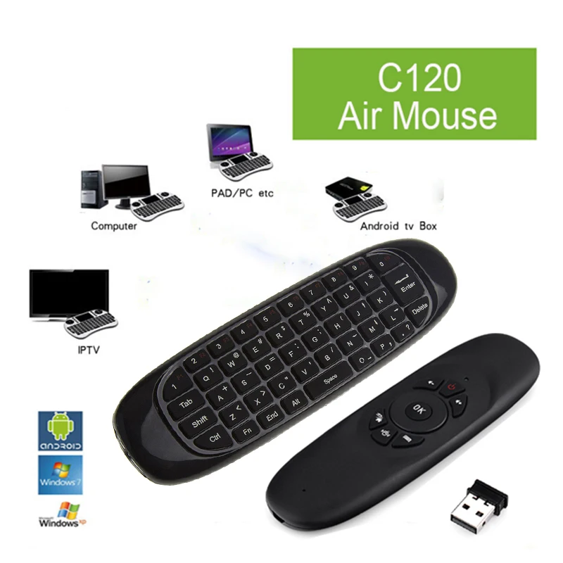 

2.4Ghz Fly Air Mouse Wireless Keyboard C120 T10 gamer 3 axes Gyroscope Remote Control For android TV Box Mac MINI PC Set-Top box