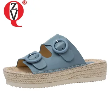 

ZVQ woman shoes 2019 summer new concise casual high quality sheepskin woman slippers outside comfortable open toe buckle shoes