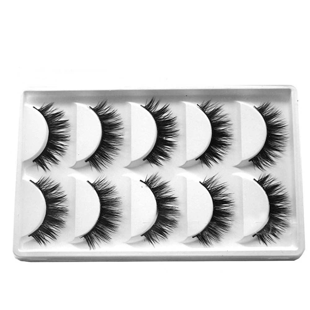 

Popfeel 5 Pairs Long Natural Thick Black Crossing False Eyelashes Base Makeup Eye Lashes11.11