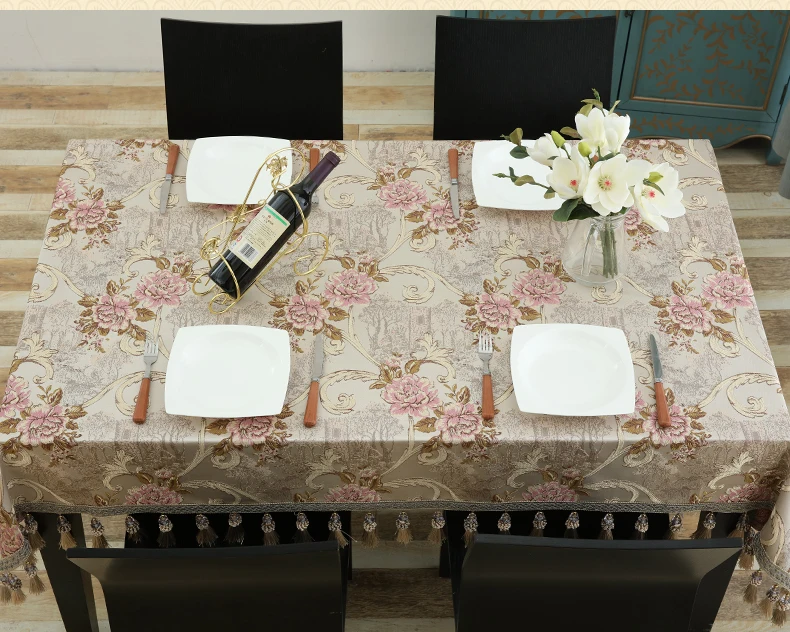 ZHUO MO Роскошная скатерть с вышивкой для украшения дома, скатерть для обеденного стола, аксессуары для кухни, Новогодняя скатерть