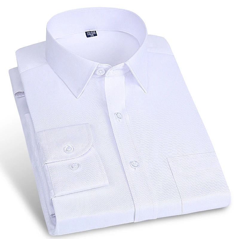 

Men's Standard-fit Solid Basic Dress Shirts for Work Office Wear Soft Comfortable Formal Business Easy Care Male Tops Shirt