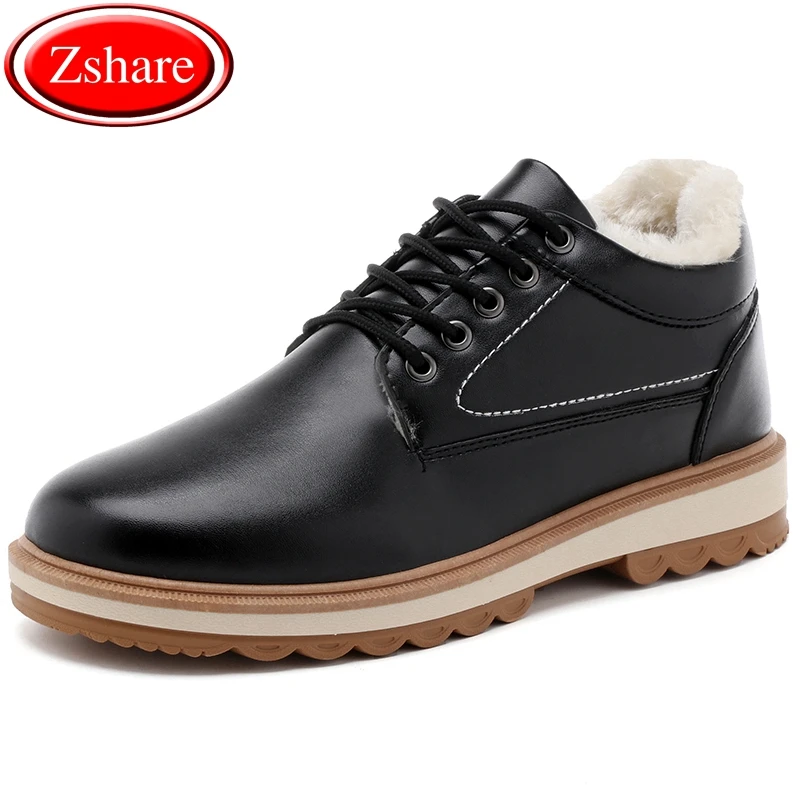 

2019 new autumn winter boots snow men shoes England mens boots leather winter footwear warm Plush work shoes zapatos de hombre