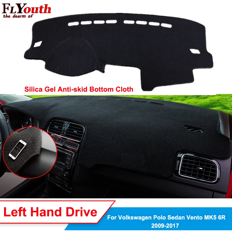 

Car Dashboard Cover For Volkswagen Polo Sedan Vento MK5 6R 2009 - 2017 Silicone Non-Slip Dash Mat ANti-UV Carpet Sun Shade Pad