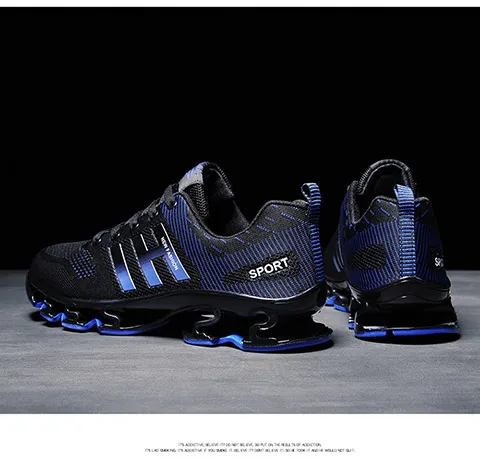 Мужские кроссовки для бега, уличная дышащая Спортивная обувь для бега, мужские кроссовки для ходьбы - Цвет: blue