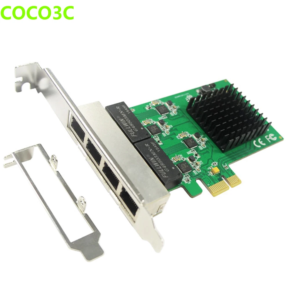 Desktop Pcie 4 Port 1 Gbps Gigabit Ethernet Netwerkkaart Pci Express Rj 45 1000 Mbps Lan Adapter Converter Lage Profile Bracket Card Card Rosescard Wifi Aliexpress