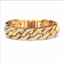 Karopel, модный шикарный мужской хип-хоп браслет, золото и серебро, Снаряженная кубинская цепь, репер, браслет, ювелирные изделия