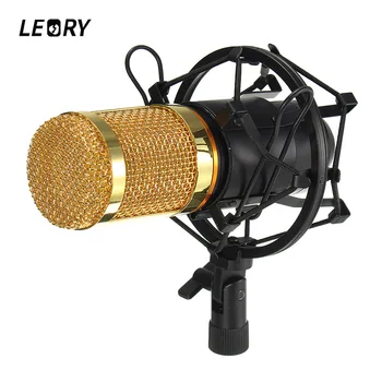 

LEORY BM-800 Condenser Microphone Karaoke Microphones Mic With Shock Mount For PC Laptop KTV Singing Sound Studio Recording