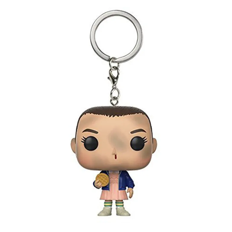 Stranger Things Action Figure Toys Game TV Stranger Things & Little Eleven with Eggos Figuras Dolls Keychain Keyring Kids Friends Gift (6)