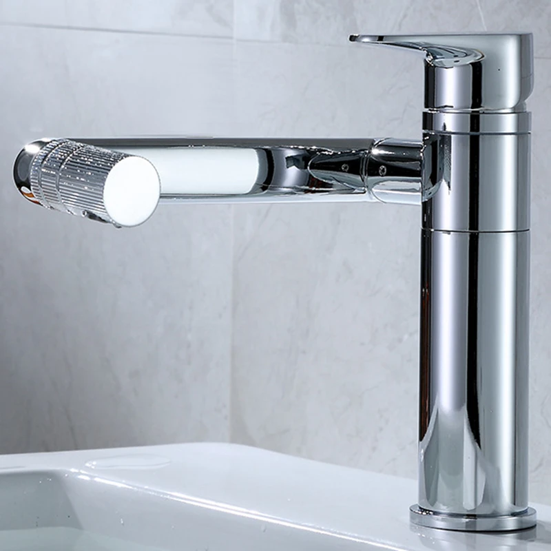 

Bathroom Basin Faucet with One Handle 360 Degree Rotation Sitting Installation Sink Faucet Single Holder Single Hole With Hose