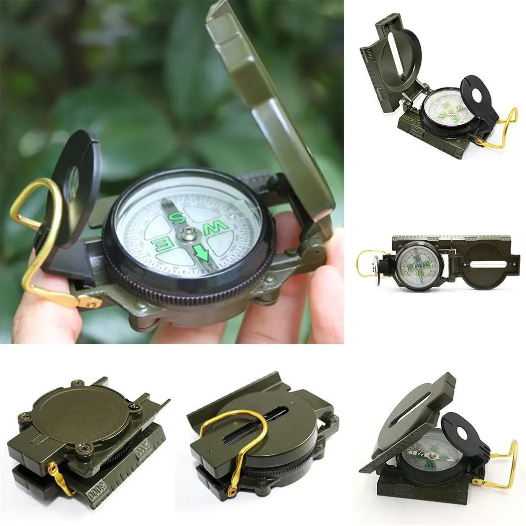 

Military Army Metal Prismatic Sighting Compass High Accuracy Waterproof Compass with Pouch Outdoor Hiking Camping #