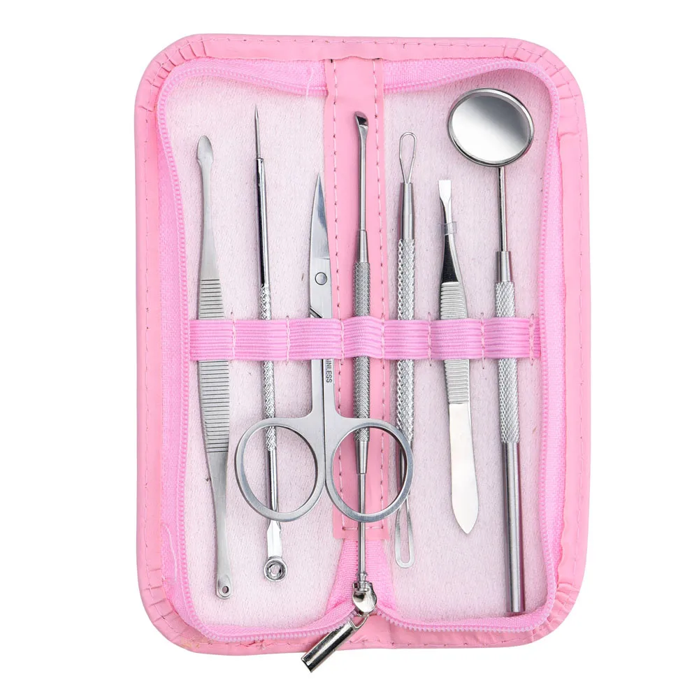 

New 7pcs 3 Color Stainless Steel Blackhead Pimple Blemish Extractor Acne Remover Tool Set no14