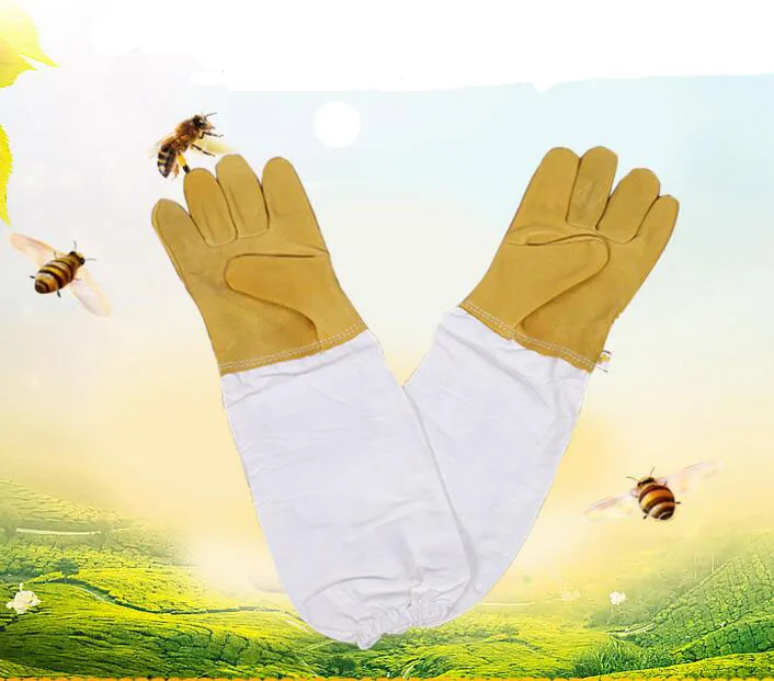 1 пара из Пчеловодство защитные перчатки с разрезами одежда с длинным рукавом серый и белый