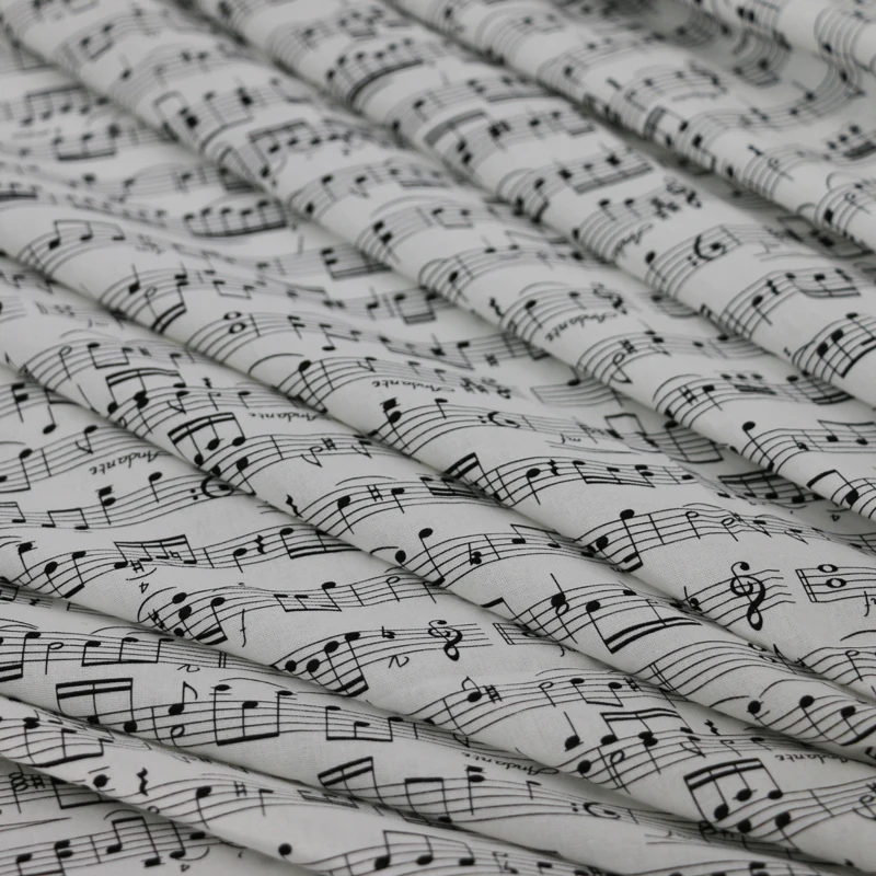 100cm*110cm Music Note Print Cotton Cloth Craft Diy Zakka Cotton Material Fabric Poplin