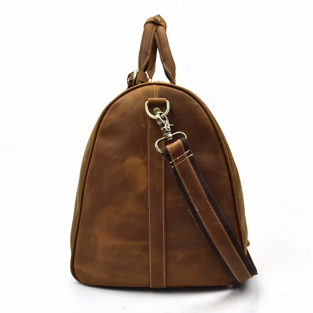 Большая вместительная мужская дорожная сумка из натуральной кожи, винтажная мужская дорожная сумка Crazy Horse из коровьей кожи, сумка для багажа на выходные