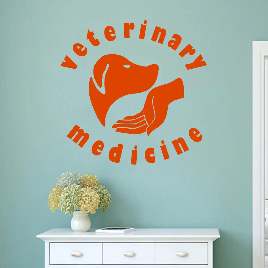 Image Pet Veterinary Services Medicine Vinyl Wall Stickers High Quality Wall Decal Pet Shop Window Decor Removable Hospital Salon SY62