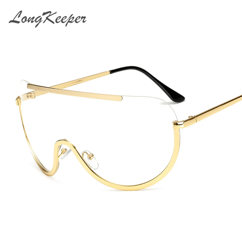 LongKeeper негабаритных ясно Солнцезащитные очки для женщин стимпанк очки Брендовая Дизайнерская обувь Защита от солнца Очки, женская обувь UV400 глаз Очки роскошные очки