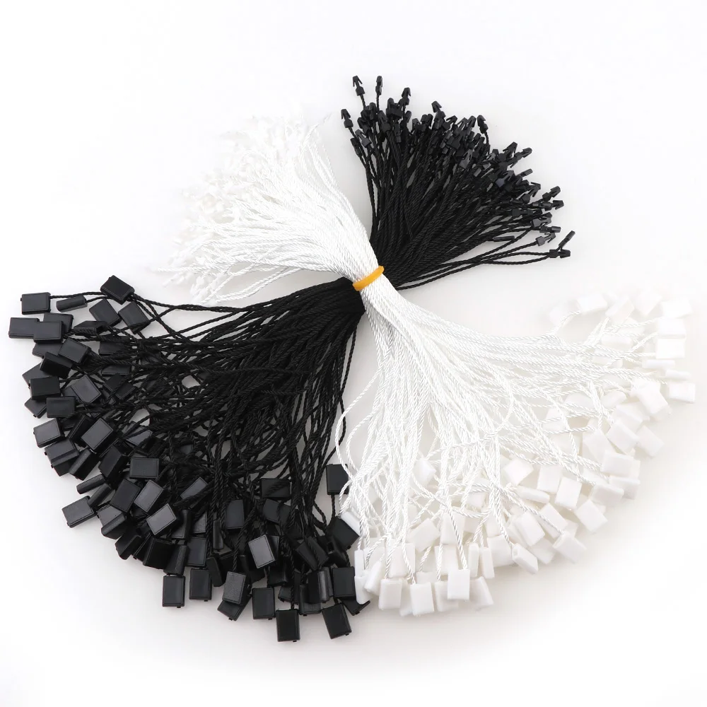 

100Pcs/set 200mm Polyester Square Plastic Hanging Grain Primary Color Hemp Tag Rope Cards Hanging Tablet Garment Bag Tags Cards