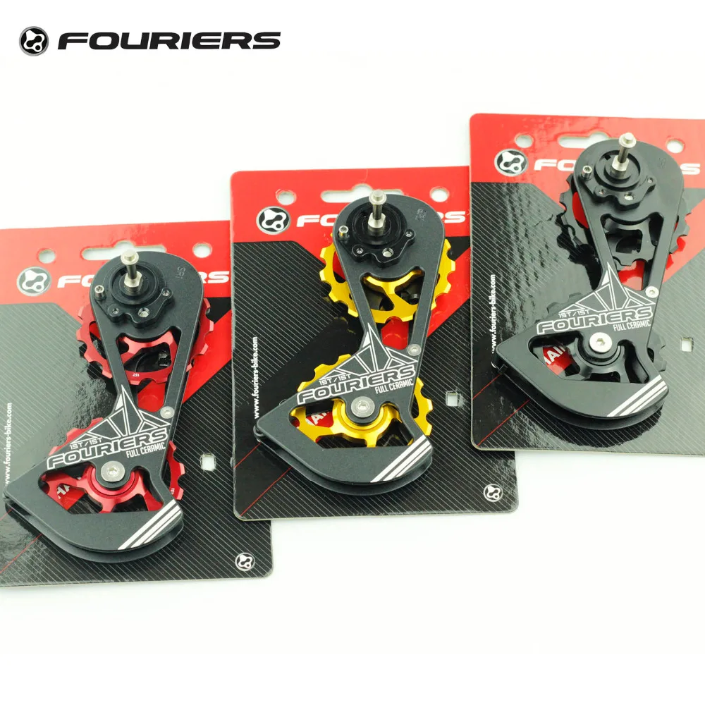Fouriers Road Bike Derailleur trasero completo de cerámica gran polea Jockey Drivetrain de gran tamaño 15 T para piezas de bicicleta de fuerza roja