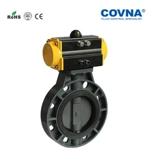 10 дюймов непластифицированный поливинилхлорид, двойной действующий пневматический клапан бабочка пластиковый клапан воздушный клапан из ПВХ