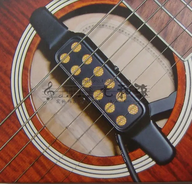 Black 12 Hole Folk Acoustic Guitar Sound Hole Pickup
