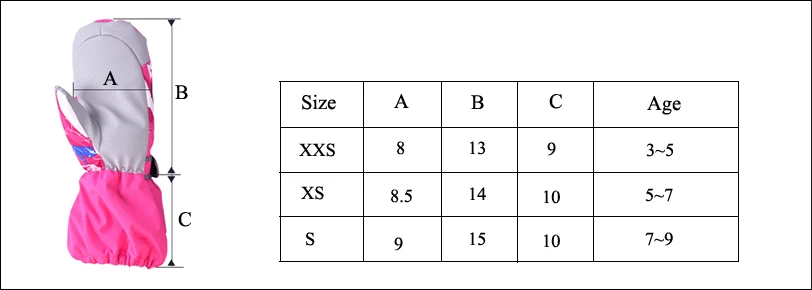 SG08-C водонепроницаемые зимние перчатки, перчатки для катания на лыжах, сноуборде, детские перчатки, детские лыжные перчатки для детей