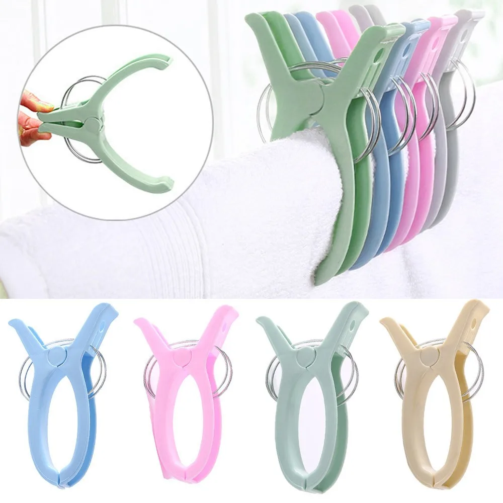 

1 Pcs Large Bright Colour Plastic Bbeach Towel Clip Pegs Clips To Sunbed Quilt Decorative Clothespins Clothes Pegs Mini GadgetW5